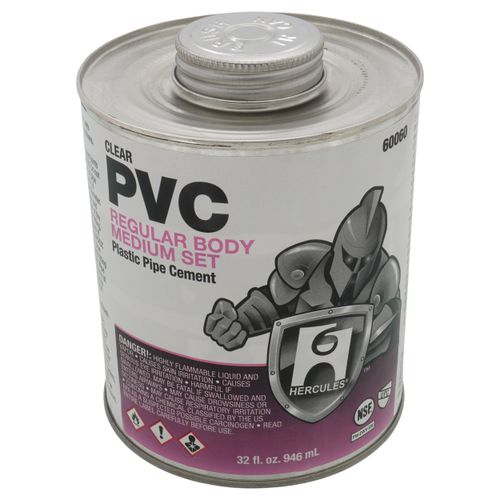 Main product image of 32 oz. Regular Body, Medium Set PVC Cement (Clear)
