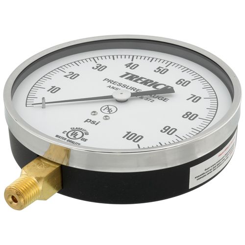 Main product image of 600CB, 4-1/2" Pressure Gauge with Lower Mount (0-100 PSI)