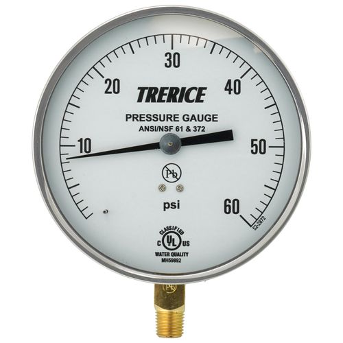 Main product image of 600CB, 4-1/2" Pressure Gauge with Lower Mount (0-160 PSI)