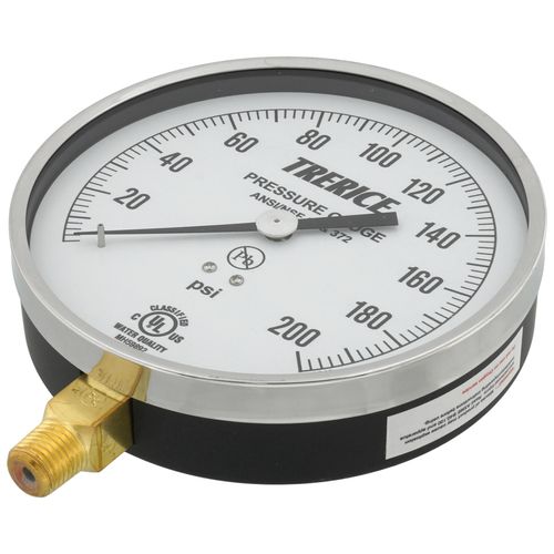 Main product image of 600CB, 4-1/2" Pressure Gauge with Lower Mount (0-200 PSI)