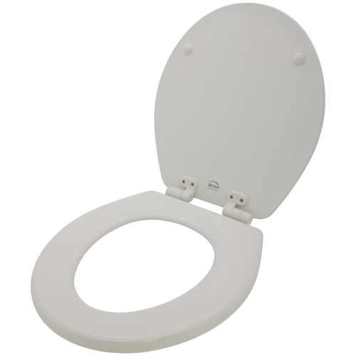 Main product image of Ashland Round Enameled Wood Toilet Seat, STA-TITE, Easy-Clean, Whisper-Close (White)