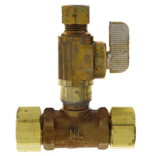 Full Slip Valve Tee 5/8" O.D. Comp x 3/8" O.D. Comp
