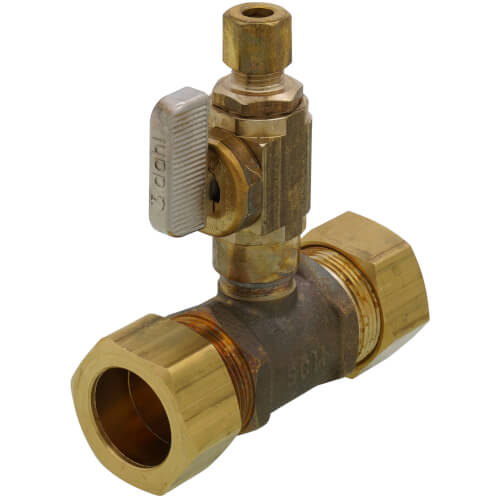 Full Slip Valve Tee 7/8" O.D. Comp x 1/4" O.D. Comp