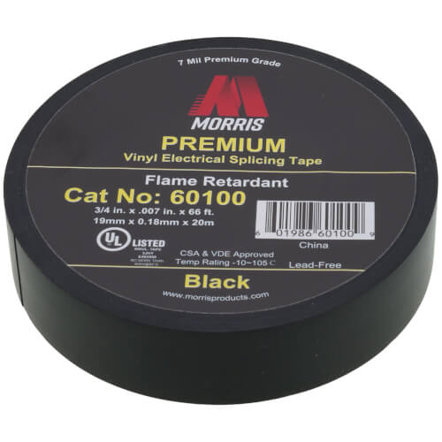 Main product image of 3/4" x 66' Commercial Grade Vinyl Electrical Tape, 7mm (Black)