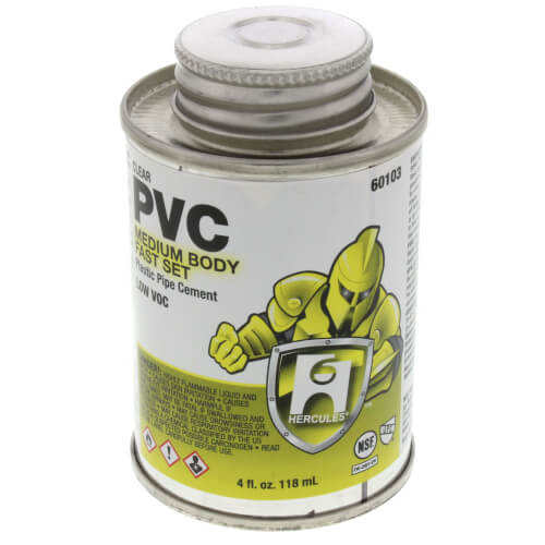 4 oz. Medium Body, Fast Set PVC Cement (Clear)