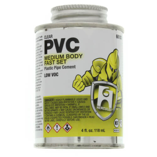 4 oz. Medium Body, Fast Set PVC Cement (Clear)