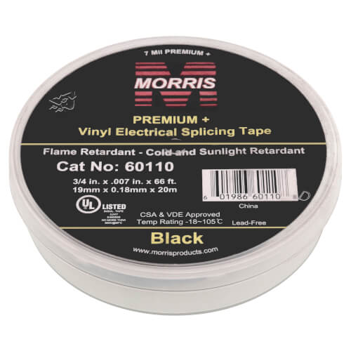 Main product image of 3/4" x 66' Professional Grade Vinyl Electrical Tape, 7mm (Black)