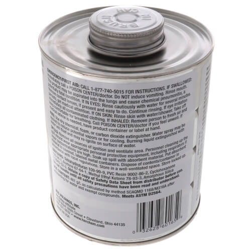 32 oz. Heavy Body, Slow Set PVC Cement (Clear)