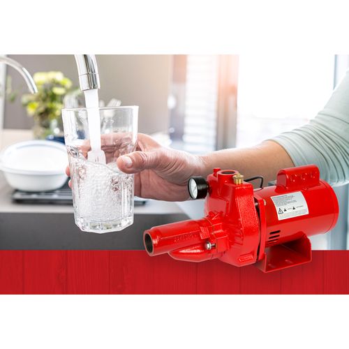 Main product image of RJC-75-PREM 115/230V 3/4 HP 16.2 GPM Premium Convertible (Shallow or Deep Well) Jet Pump (Red)