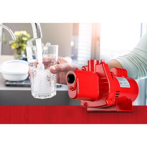 Main product image of RJS-50-PREM 1/2 HP, 12 GPM, 115/230V, Premium Cast Iron Shallow Well Jet Pump (Red)