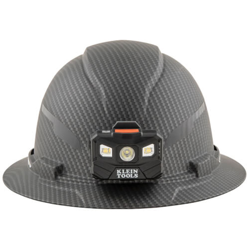 Main product image of Premium KARBN Pattern Non-Vented Full Brim Hard Hat w/ Headlamp, Class E