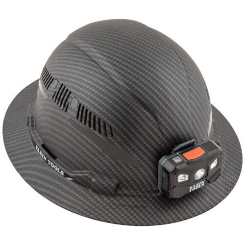 Main product image of Vented Full Brim Hard Hat with Lamp Type 1 Class C (Premium KARBN Pattern)