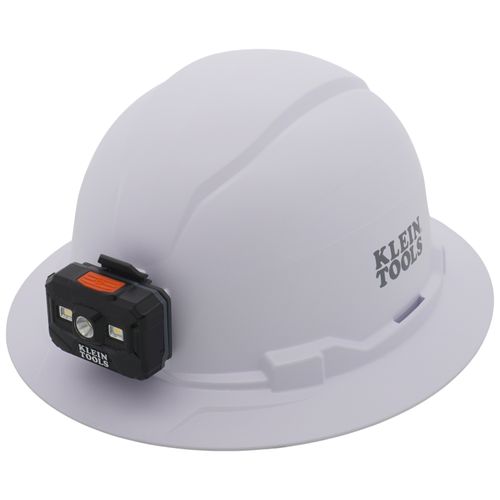Main product image of Full-Brim Non-Vented Hard Hat w/ Rechargeable Headlamp, Type 1 Class E (White)