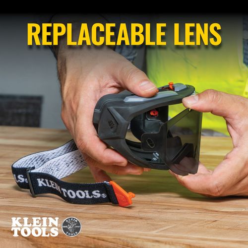 Main product image of Gray Replacement Lens for Safety Goggles, Anti-Fog, Anti-Scratch