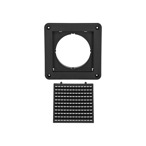 Main product image of 4" Black Mini Louvered Plastic Fresh Air Intake Vent, Flush Mount