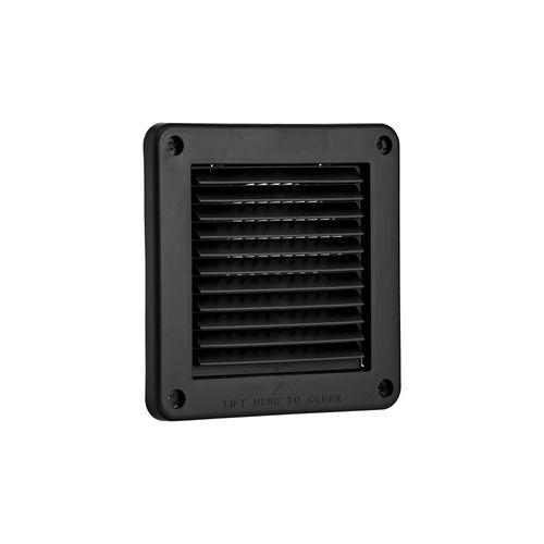 Main product image of 4" Black Mini Louvered Plastic Fresh Air Intake Vent, Flush Mount