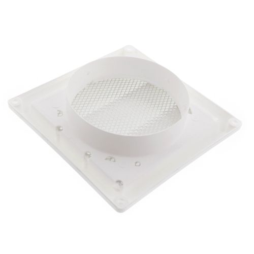 Main product image of 4" White Hood Style Plastic Fresh Air Intake Vent w/ Removable Screen