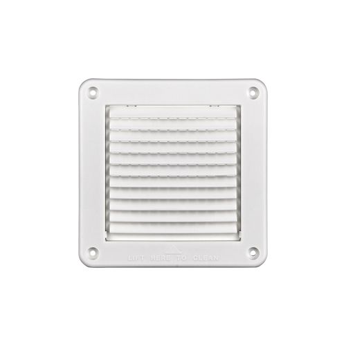 Main product image of 4" White Mini Louvered Plastic Fresh Air Intake Vent, Flush Mount