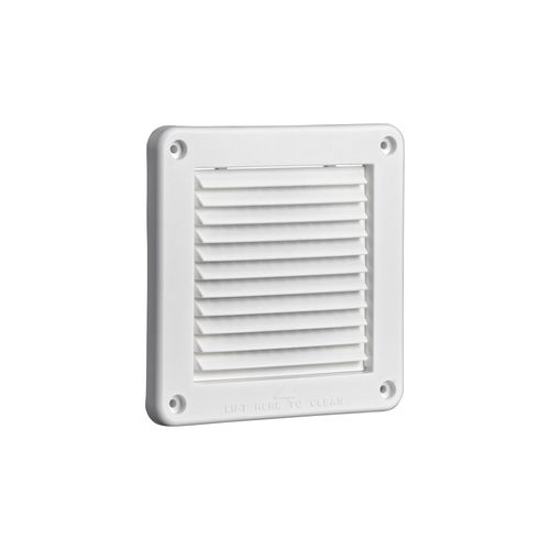 Main product image of 4" White Mini Louvered Plastic Fresh Air Intake Vent, Flush Mount