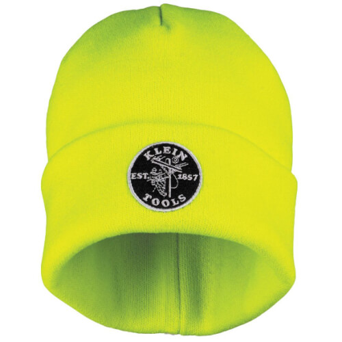 Heavy Knit Hat, High-Visibility, Patch Logo (Yellow)