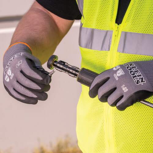 Main product image of Cut Level A4 Knit Dipped Gloves, Touchscreen Capable (Large, 2 Pairs)