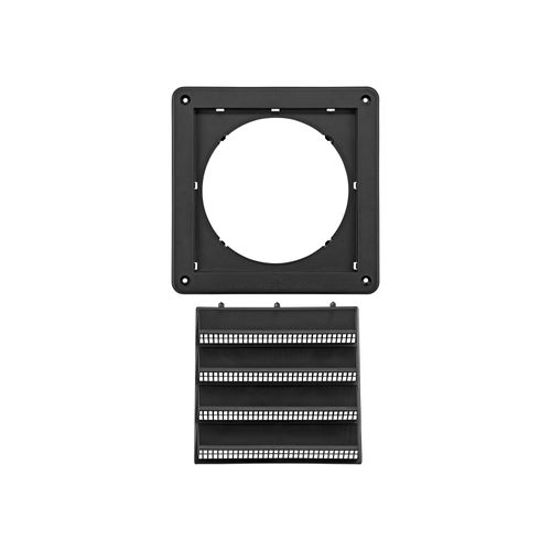Main product image of 6" Black Plastic Fresh Air Intake Vent w/ Rain Guard, 1" Collar