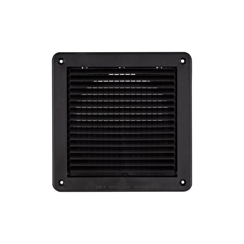 Main product image of 6" Black Mini Louvered Plastic Fresh Air Intake Vent, Flush Mount