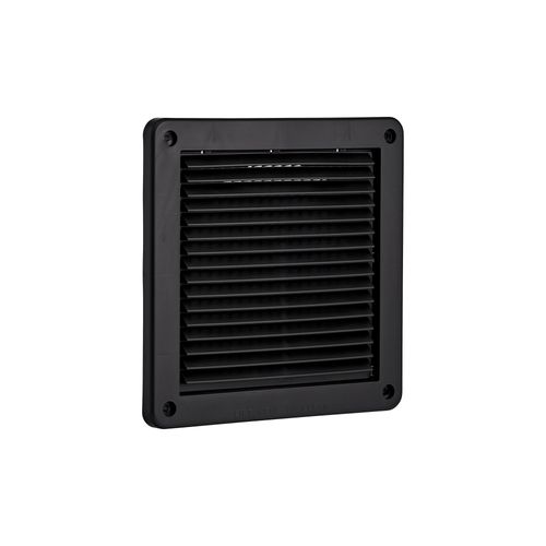 Main product image of 6" Black Mini Louvered Plastic Fresh Air Intake Vent, Flush Mount