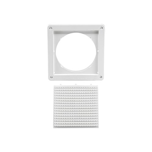 Main product image of 6" White Mini Louvered Plastic Fresh Air Intake Vent, Flush Mount