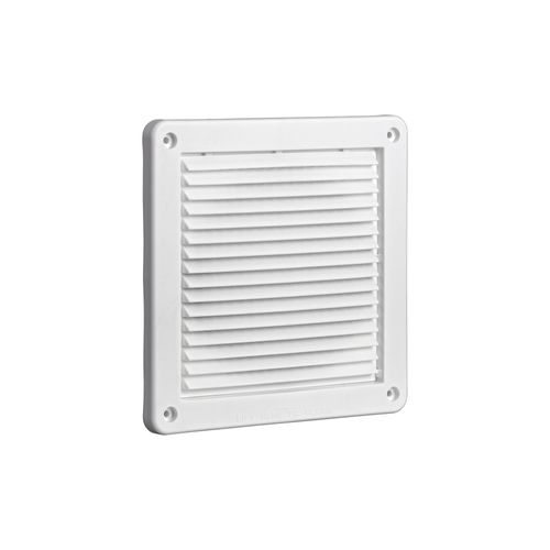 Main product image of 6" White Mini Louvered Plastic Fresh Air Intake Vent, Flush Mount