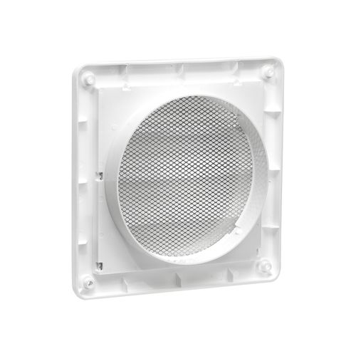 Main product image of 6" White Plastic Fresh Air Intake Vent w/ Metal Bug Screen & Rain Guard, 1" Collar