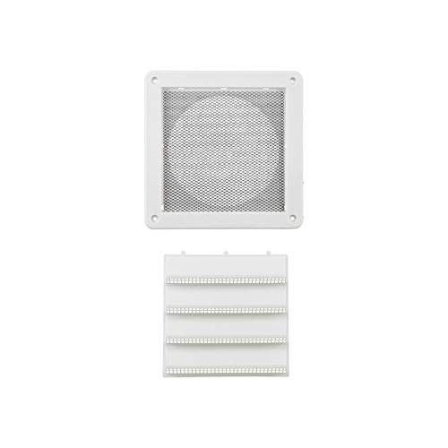 Main product image of 6" White Plastic Fresh Air Intake Vent w/ Metal Bug Screen & Rain Guard, 1" Collar