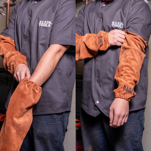 Main product image of Leather Flame-Resistant Welding Sleeves (Brown)
