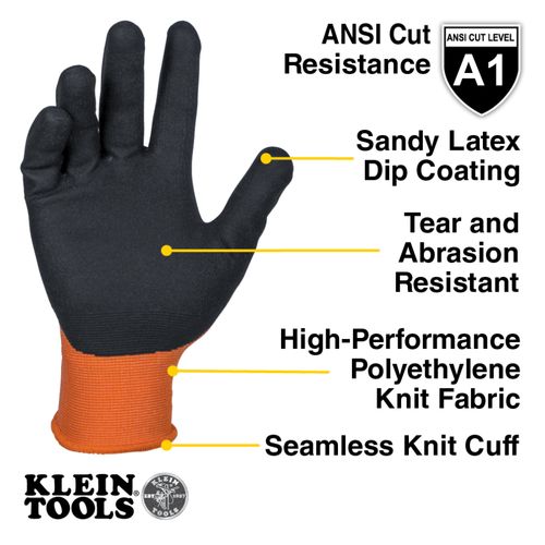 Main product image of Cut Level A1 Winter Knit Dipped Gloves, Touchscreen Capable (X-Large)