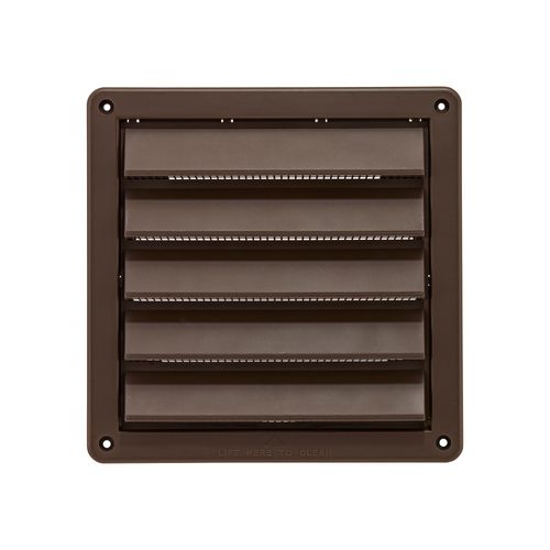 Main product image of 8" Brown Plastic Fresh Air Intake Vent w/ Rain Guard, 1" Collar