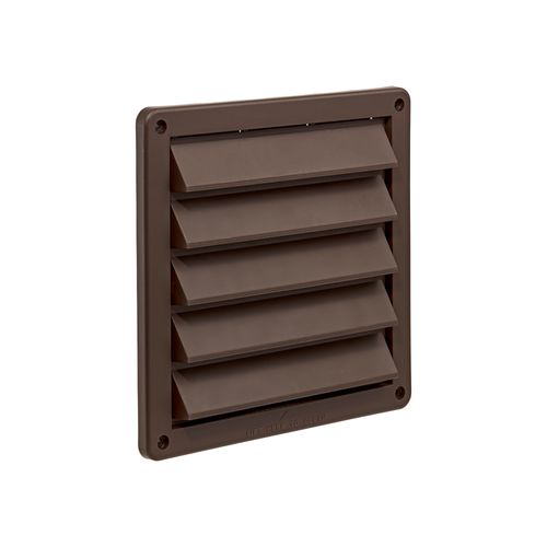 Main product image of 8" Brown Plastic Fresh Air Intake Vent w/ Rain Guard, 1" Collar