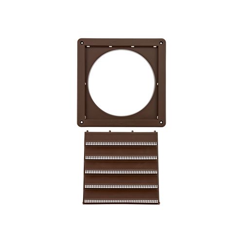 Main product image of 8" Brown Plastic Fresh Air Intake Vent w/ Rain Guard, 1" Collar