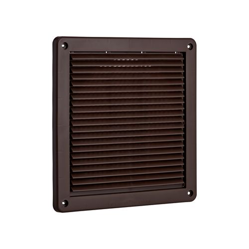 Main product image of 8" Brown Mini Louvered Plastic Fresh Air Intake Vent, Flush Mount