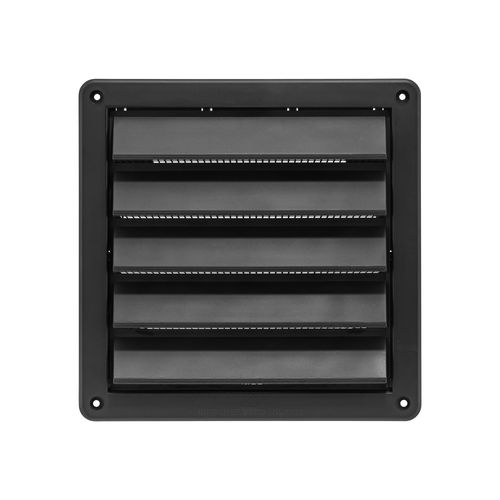 Main product image of 8" Black Plastic Fresh Air Intake Vent w/ Rain Guard, 1" Collar