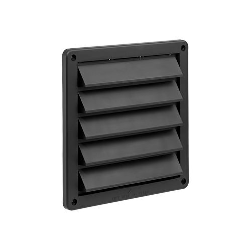 Main product image of 8" Black Plastic Fresh Air Intake Vent w/ Rain Guard, 1" Collar