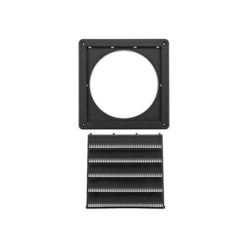 Main product image of 8" Black Plastic Fresh Air Intake Vent w/ Rain Guard, 1" Collar