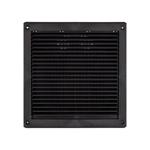 Main product image of 8" Black Mini Louvered Plastic Fresh Air Intake Vent, Flush Mount