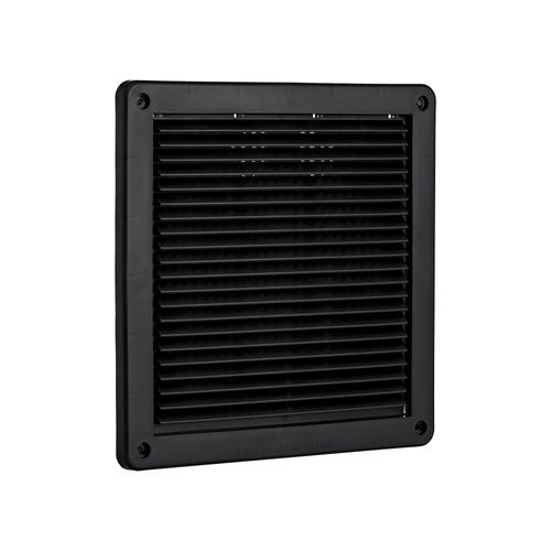 Main product image of 8" Black Mini Louvered Plastic Fresh Air Intake Vent, Flush Mount