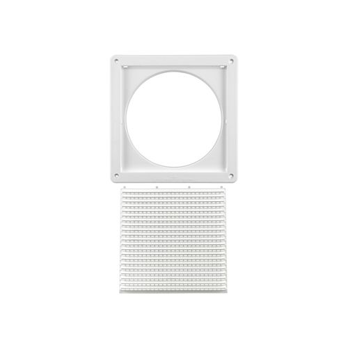 Main product image of 8" White Mini Louvered Plastic Fresh Air Intake Vent, Flush Mount