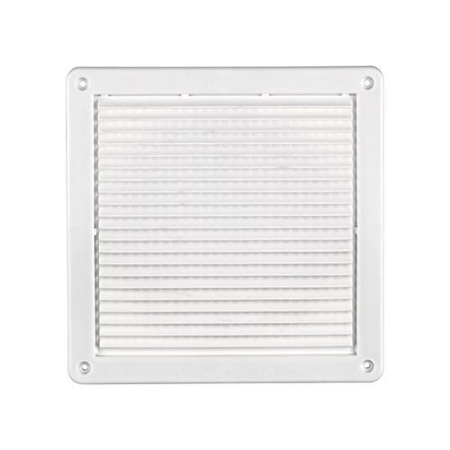 Main product image of 8" White Mini Louvered Plastic Fresh Air Intake Vent, Flush Mount