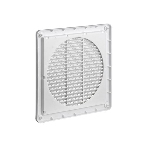 Main product image of 8" White Mini Louvered Plastic Fresh Air Intake Vent, Flush Mount
