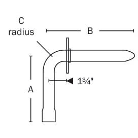 1/2" Female Sweat Stub Out Elbow, No Lead (3-1/2" x 8")