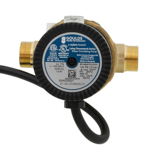Main product image of E1-BCUFNRNW-01 E Series Circulating Pump w/ Adjustable Thermostat and Plug (1/2" Union)