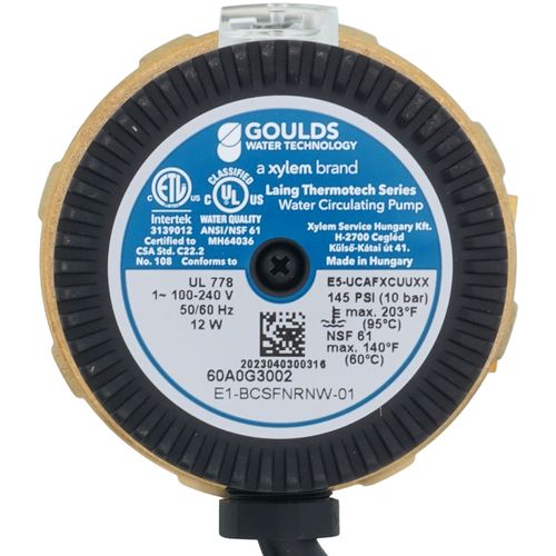Main product image of E1-BCSFNRNW-01 E Series, Circulating Pump w/ Adjustable Thermostat and Plug (1/2" Sweat)
