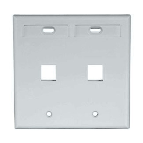Main product image of Dual-Gang Quickport, Wallplate w/ ID Windows, 2-port (Gray)